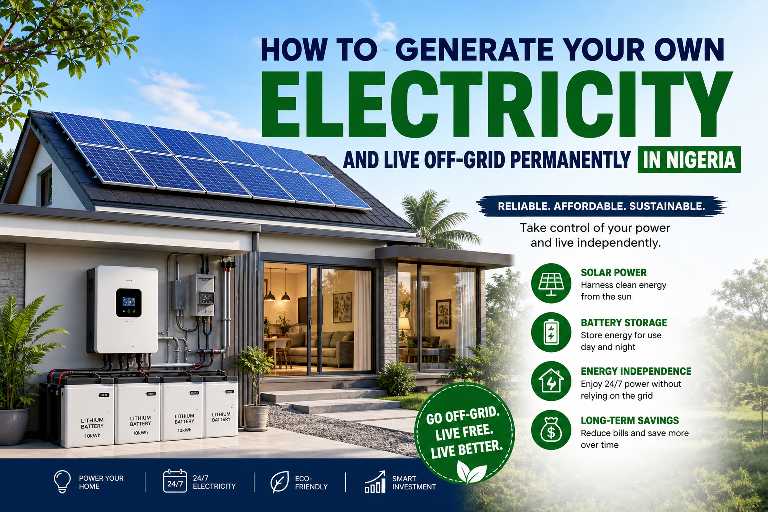 How to Generate Your Own Electricity in Nigeria and Live Off-Grid Permanently (2026 Guide)